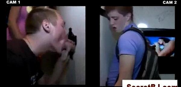  First time for a straight teen (Gloryhole)